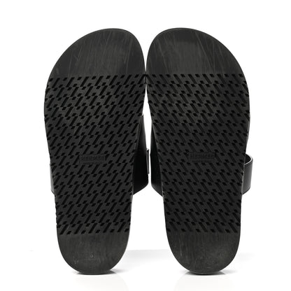 Hermes Calfskin Womens Chypre Sandals 38.5 Black 5 of 12
