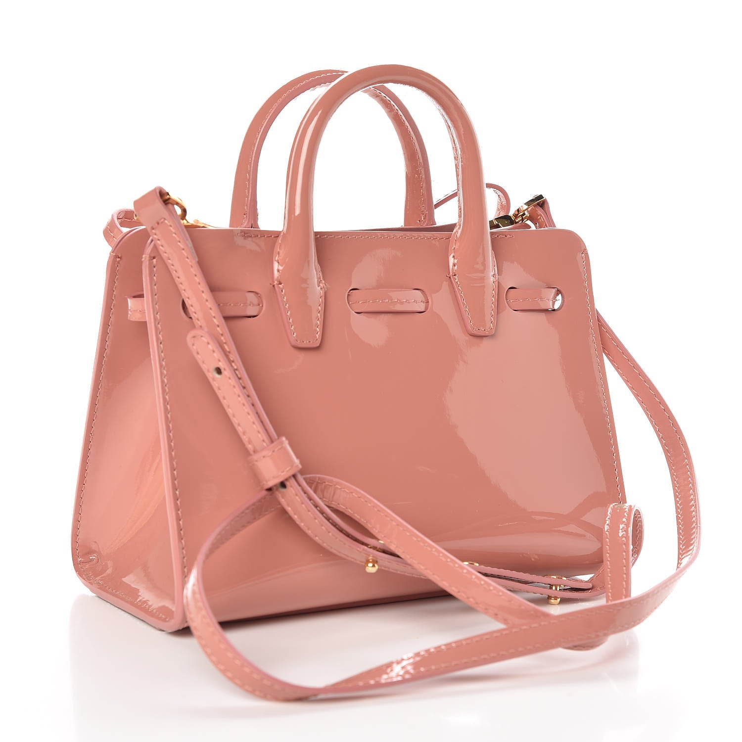 Mansur Gavriel Patent Mini Mini Sun Bag Blush 3 of 9