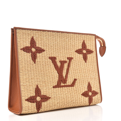 Louis Vuitton Raffia Monogram Giant Toiletry Pouch 26 Tan 3 of 6
