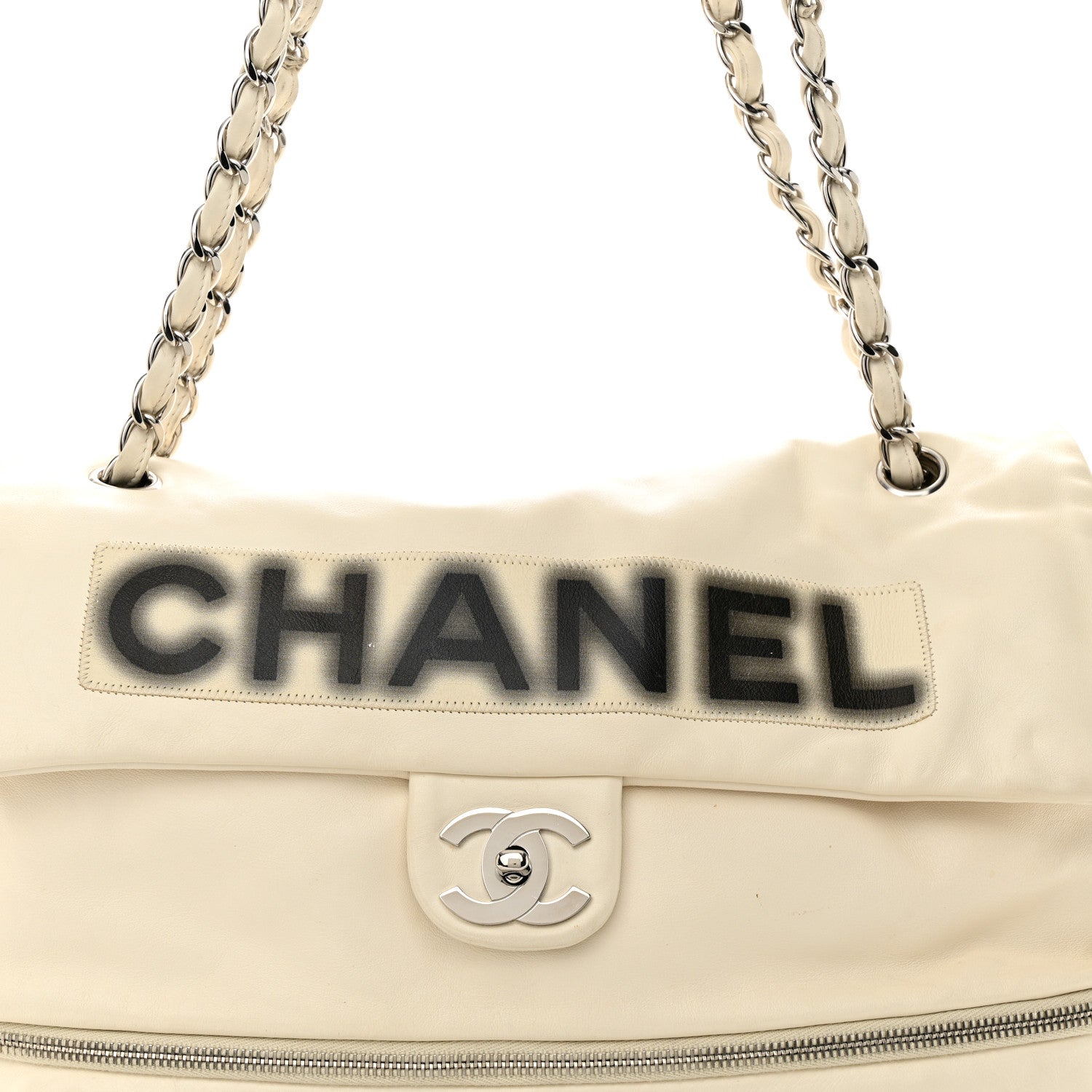 Chanel Calfskin Large Expandable Paris London Flap Bag White 8 of 14