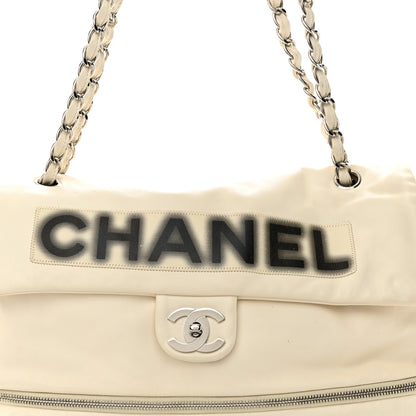 Chanel Calfskin Large Expandable Paris London Flap Bag White 8 of 14