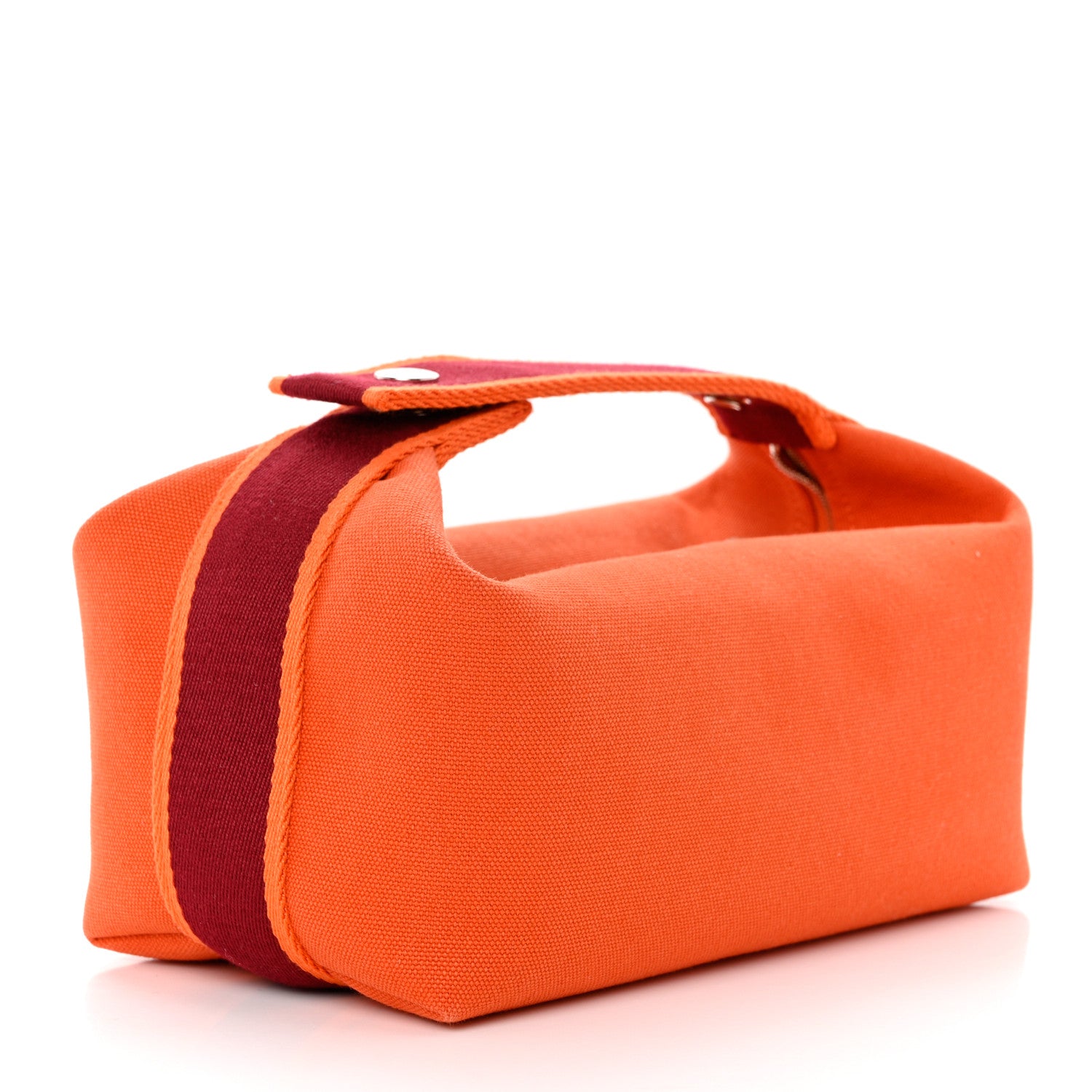 Hermes Canvas Small Bride-A-Brac Pouch Orange Burgundy 3 of 6