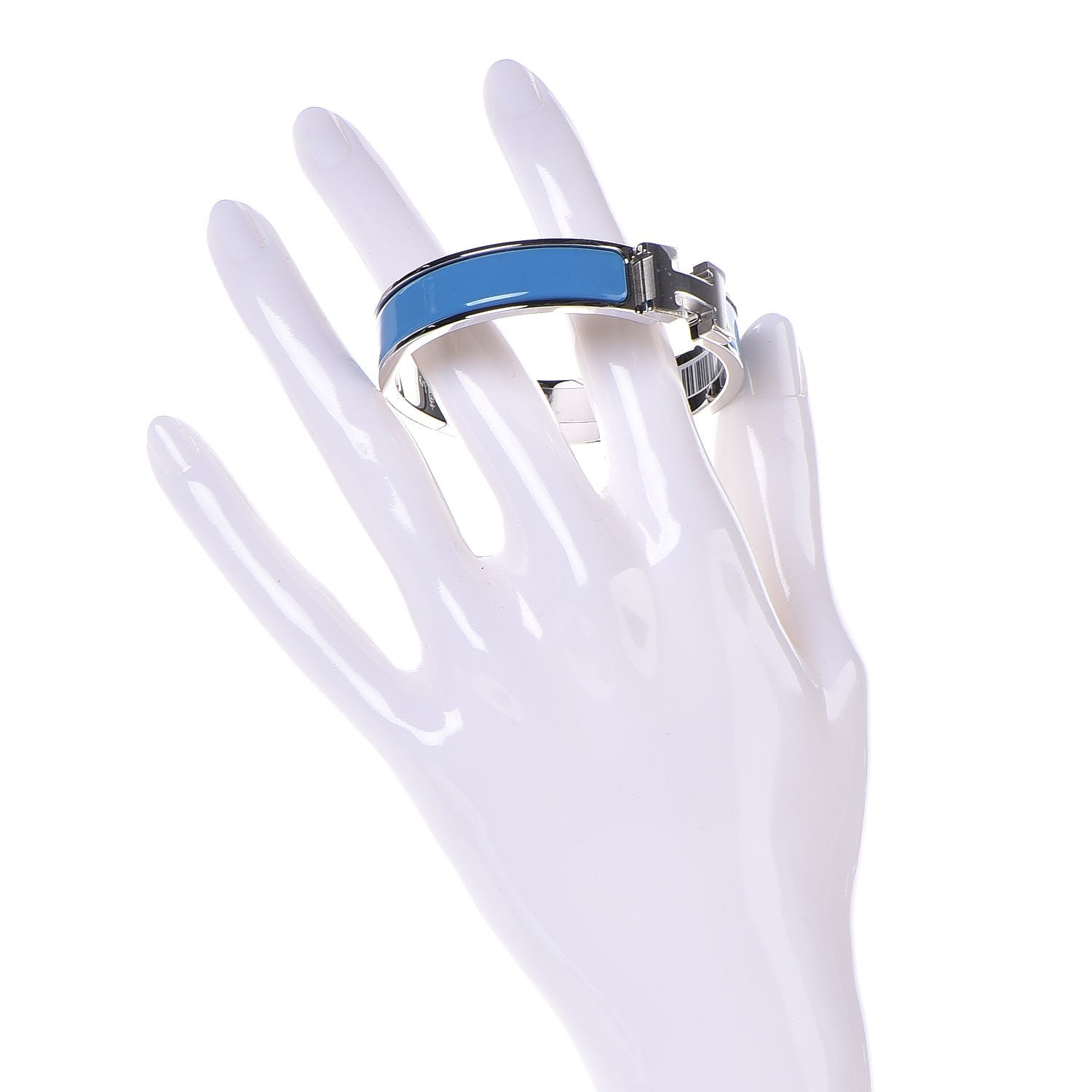 Hermes Enamel Narrow Clic Clac H Bracelet PM Bleu Cielo 2 of 4
