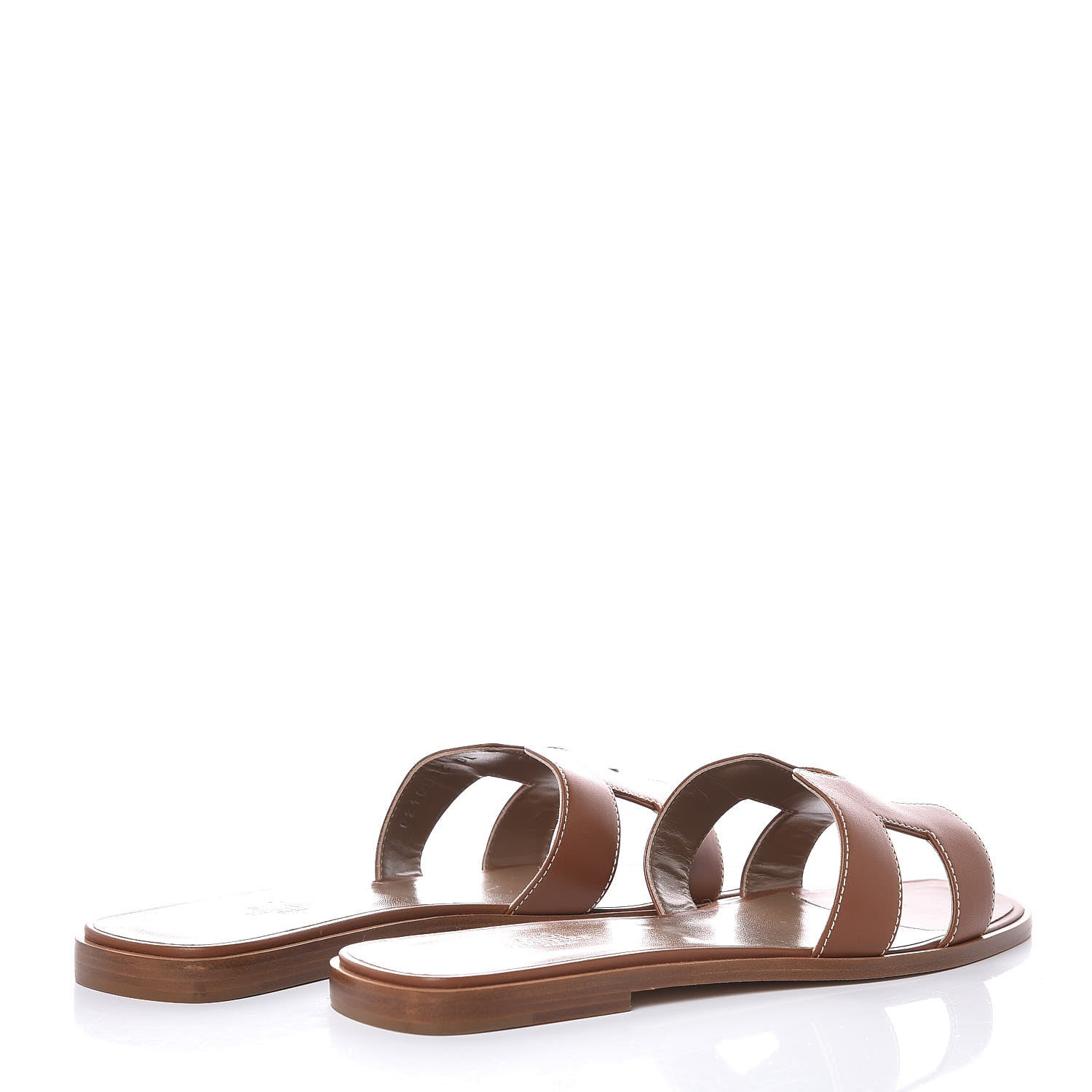 Hermes Box Calfskin Oran Sandals 41.5 Gold 4 of 8