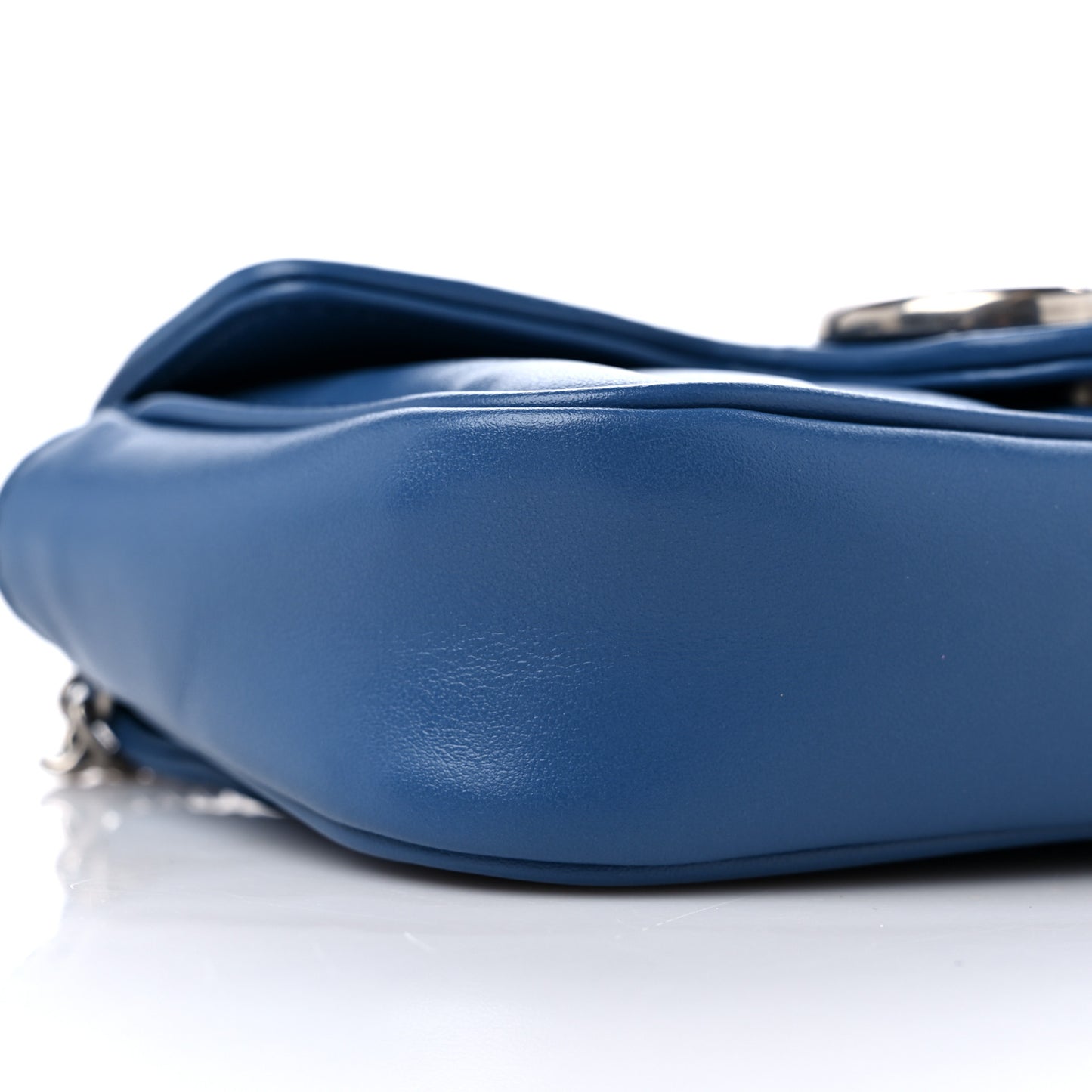 Calfskin Matelasse Aria Super Mini GG Marmont Shoulder Bag Clear Blue