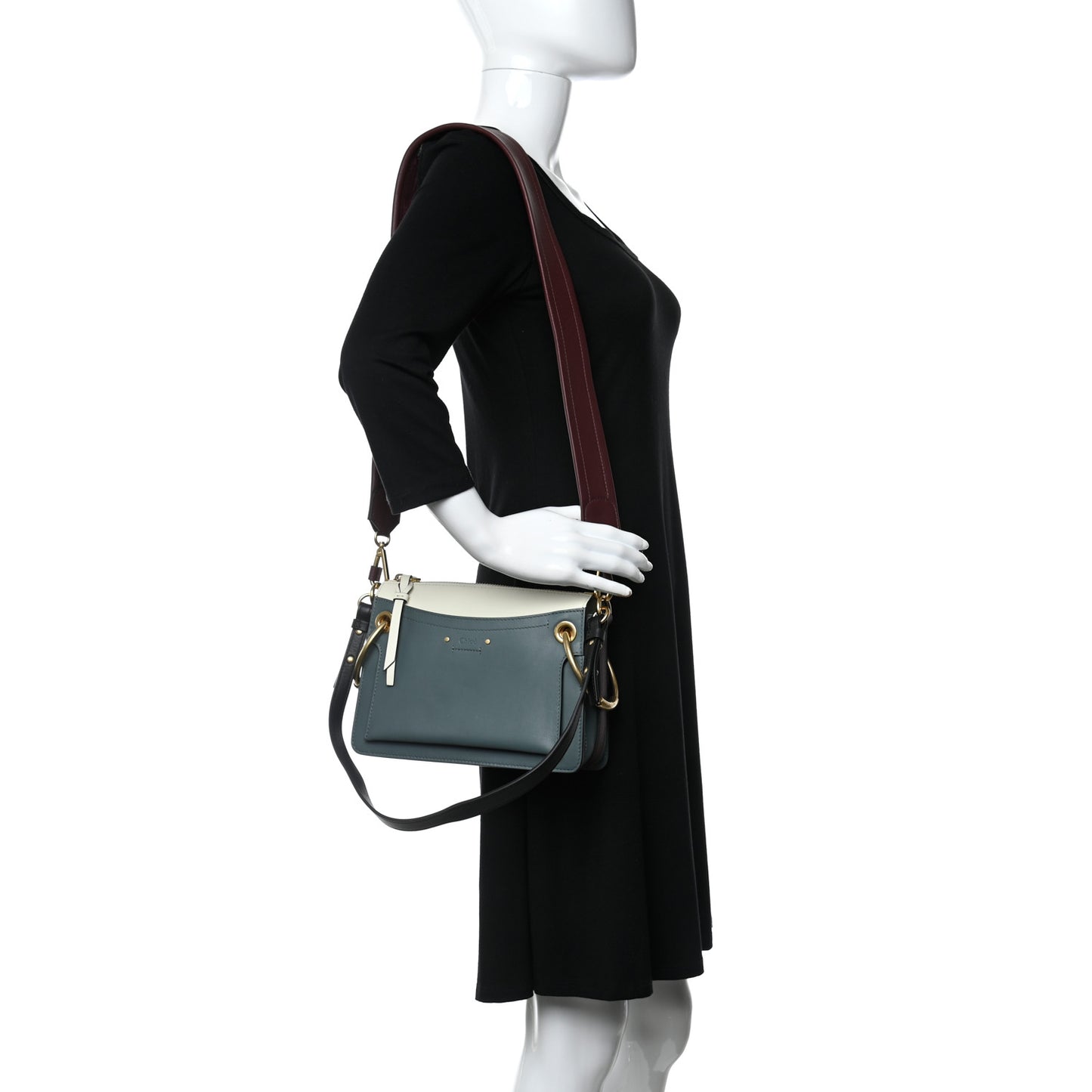 Calfskin Small Roy Tri-Color Bag White Blue