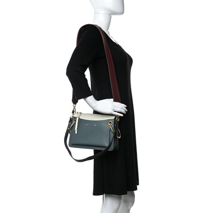 Chloe Calfskin Small Roy Tri-Color Bag White Blue 2 of 8