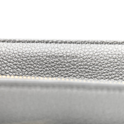 Celine Laminated Grained Calfskin Small 16 Top Handle Bag Silver 7 of 17