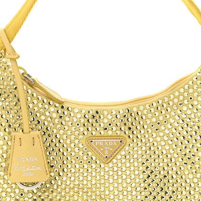 Prada Satin Crystal Mini Re-Edition 2000 Bag Ananas 8 of 11