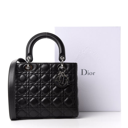 Christian Dior Lambskin Cannage Medium Lady Dior Black 11 of 11