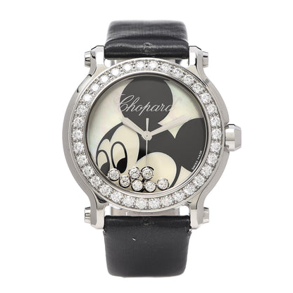 Chopard Stainless Steel Satin Diamond Bezel Mother of Pearl 36mm Happy Sport Mickey Mouse Quartz Watch 1 of 4