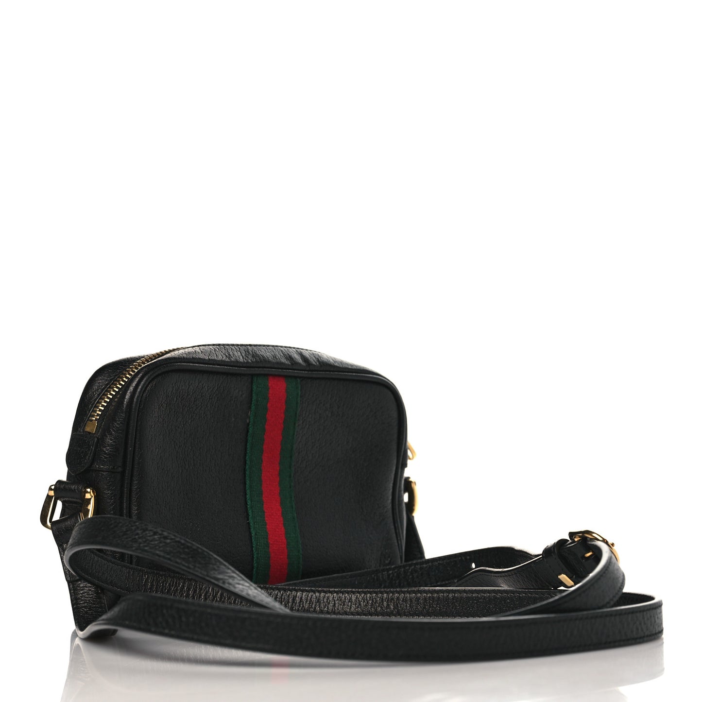 Calfskin Web Mini Ophidia Shoulder Bag Black