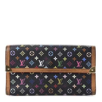 Louis Vuitton Monogram Multicolor Porte Tresor International Wallet Black 1 of 15