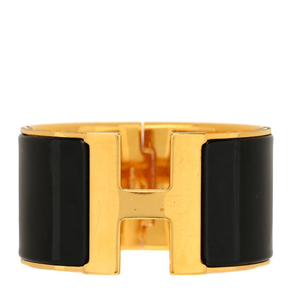 Hermes Enamel Extra Wide Clic Clac H Bracelet GM Black 1 of 4
