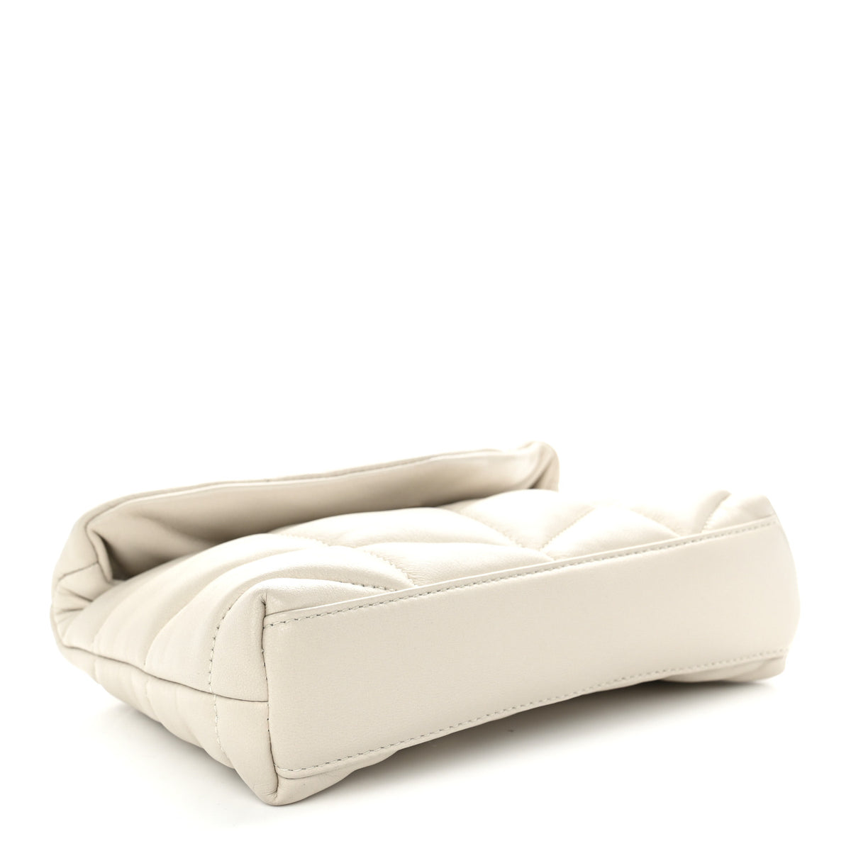 Lambskin Monogram Loulou Puffer Pouch Clutch Crema Soft
