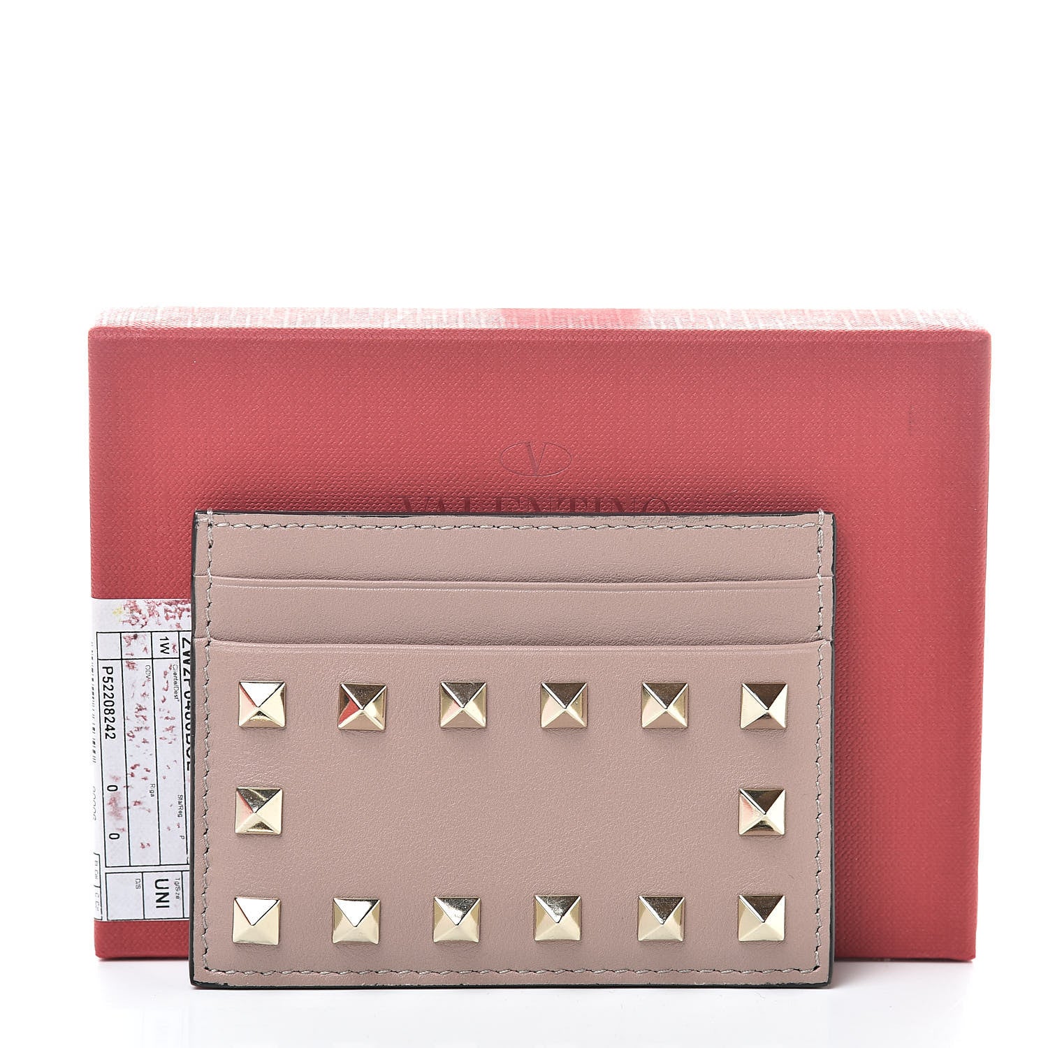 Valentino Garavani Vitello Rockstud Card Holder Poudre 9 of 9