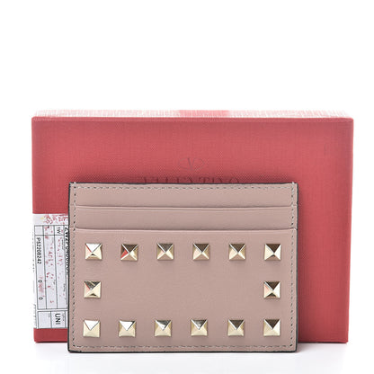 Valentino Garavani Vitello Rockstud Card Holder Poudre 9 of 9