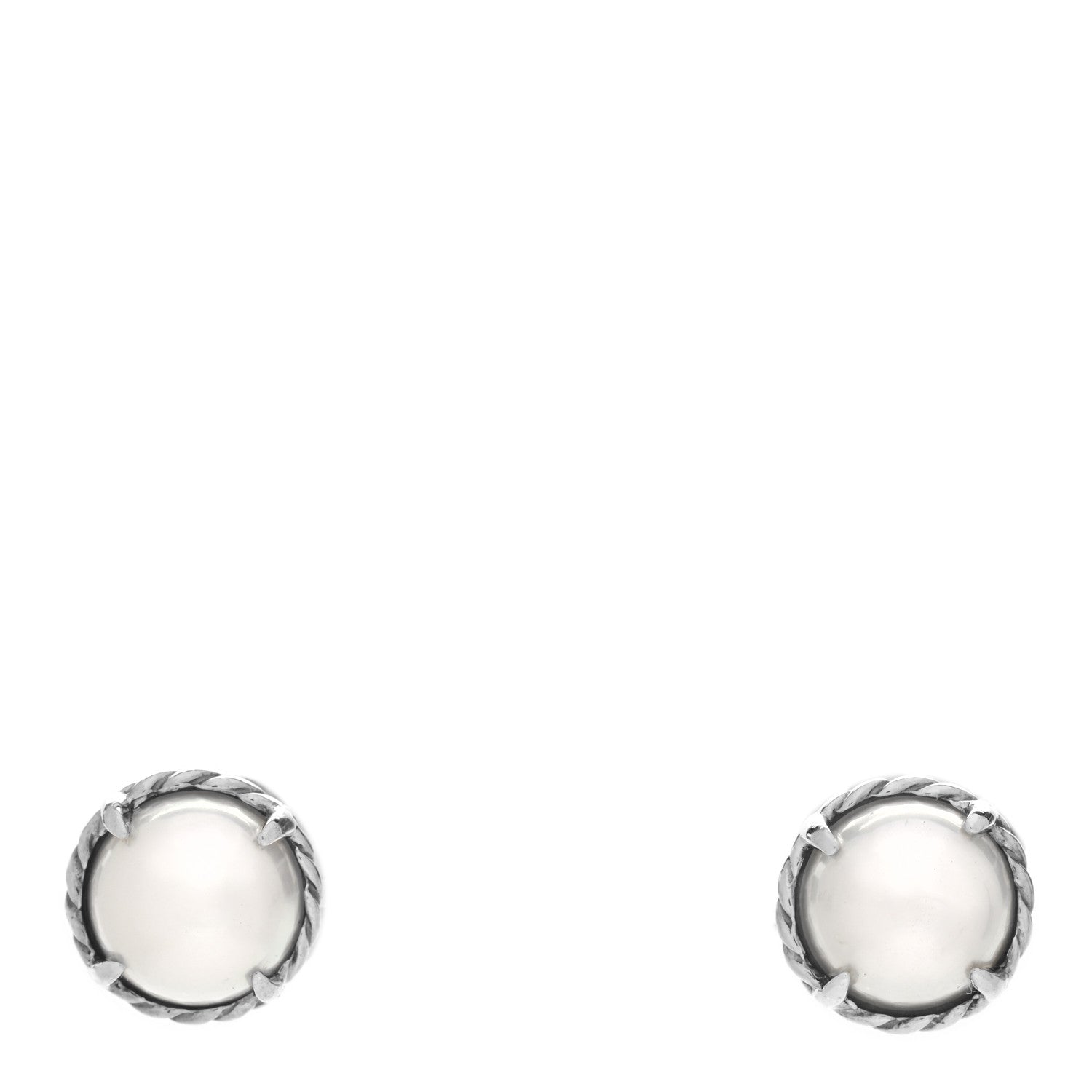 David Yurman Sterling Silver Pearl 10mm Chatelaine Earrings 1 of 4