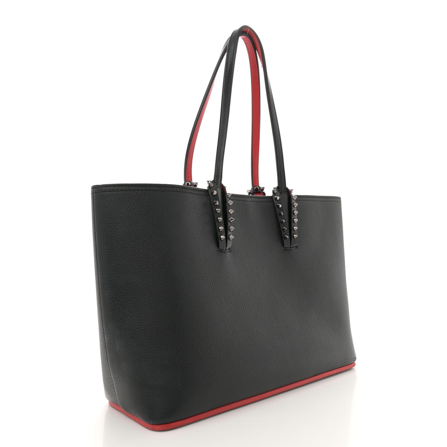 Calfskin Empire Spikes Small East West Cabata Tote Black