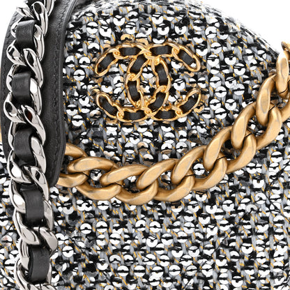 Chanel Sequin Chanel 19 Round Clutch With Chain Silver Black 8 of 10