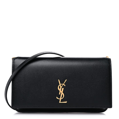 Saint Laurent Smooth Calfskin Monogram Phone Holder Crossbody Black 1 of 9