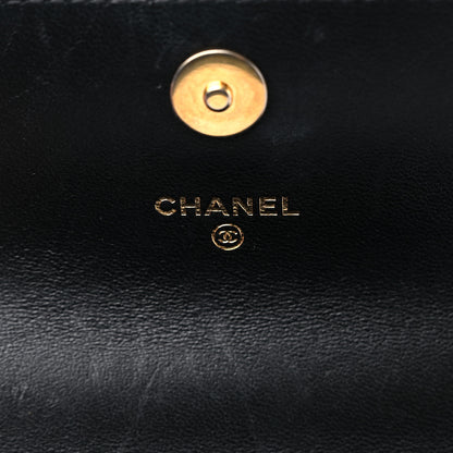 Chanel Lambskin Quilted Chain Top Handle Clutch With Chain Black 6 of 12