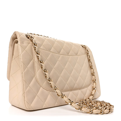 Chanel Caviar Quilted Jumbo Double Flap Beige Clair 3 of 10