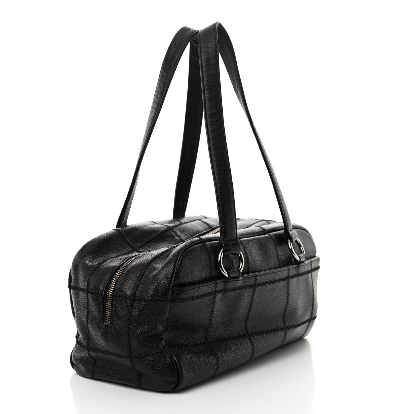 Caviar Square Stitched Bowler Black