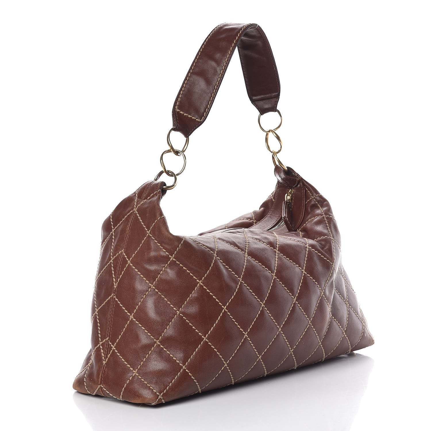 Chanel Calfskin Quilted Surpique Hobo Brown 3 of 21