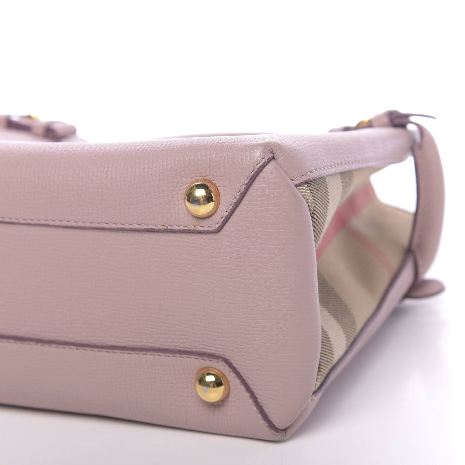 Burberry Grainy Calfskin House Check Small Banner Tote Pale Orchid 9 of 10