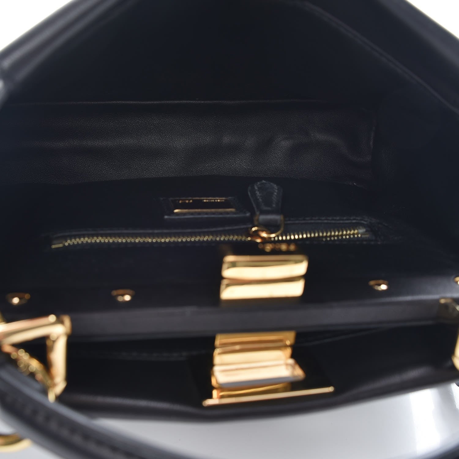 Fendi Nappa Mini Peekaboo Iconic Satchel Black 7 of 9