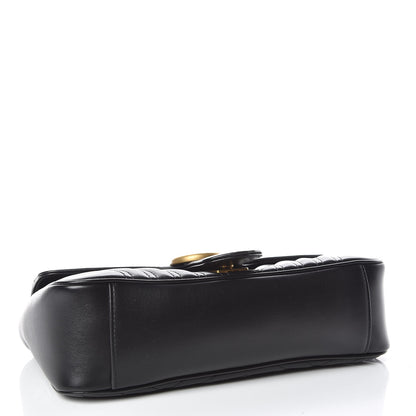 Gucci Calfskin Matelasse Small GG Marmont Shoulder Bag Black 4 of 13