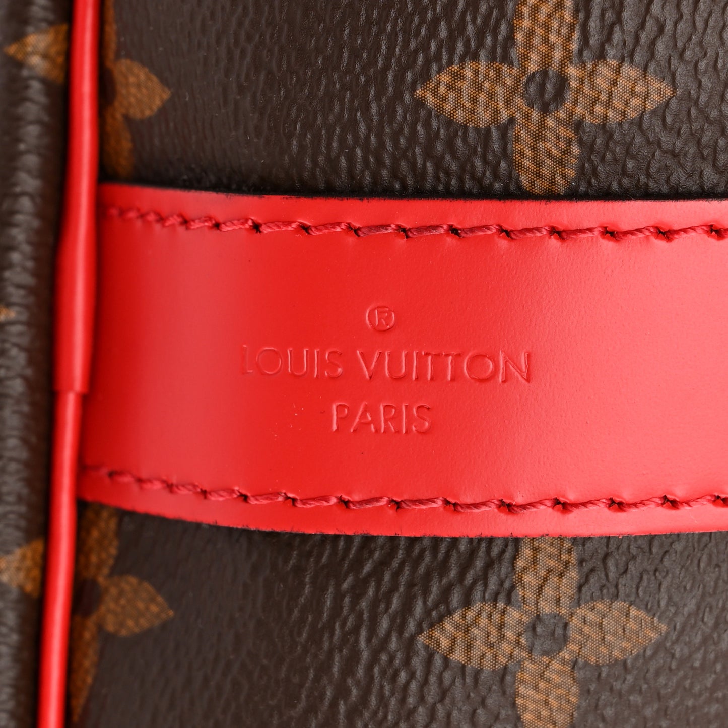 Calfskin Monogram Keepall Bandouliere 50 Coquelicot