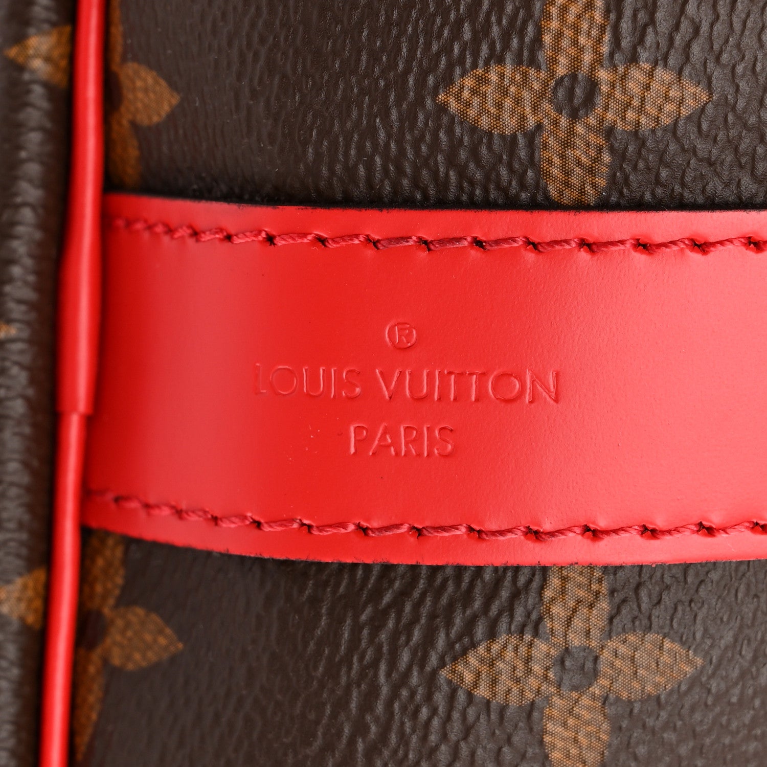 Louis Vuitton Calfskin Monogram Keepall Bandouliere 50 Coquelicot 5 of 9