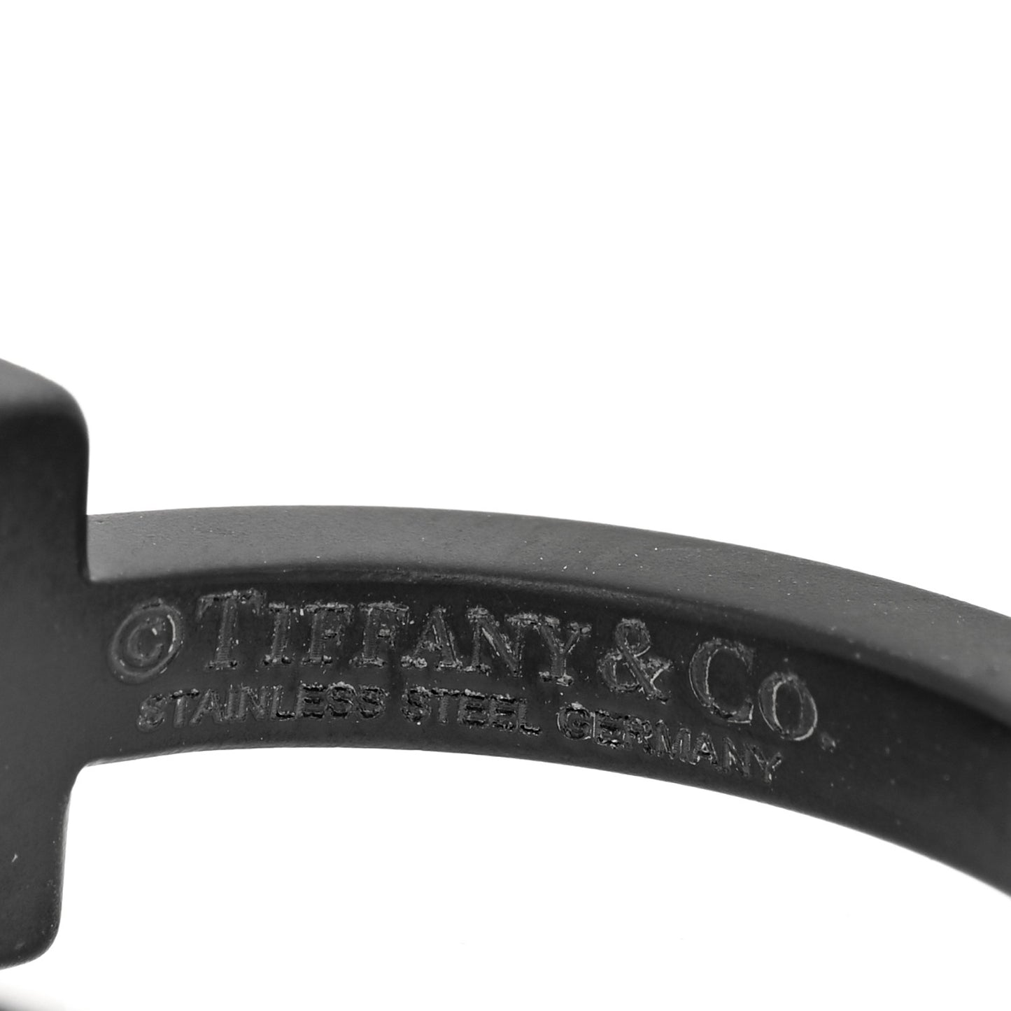 Black-Coated Stainless Steel T Square Ring 52 6