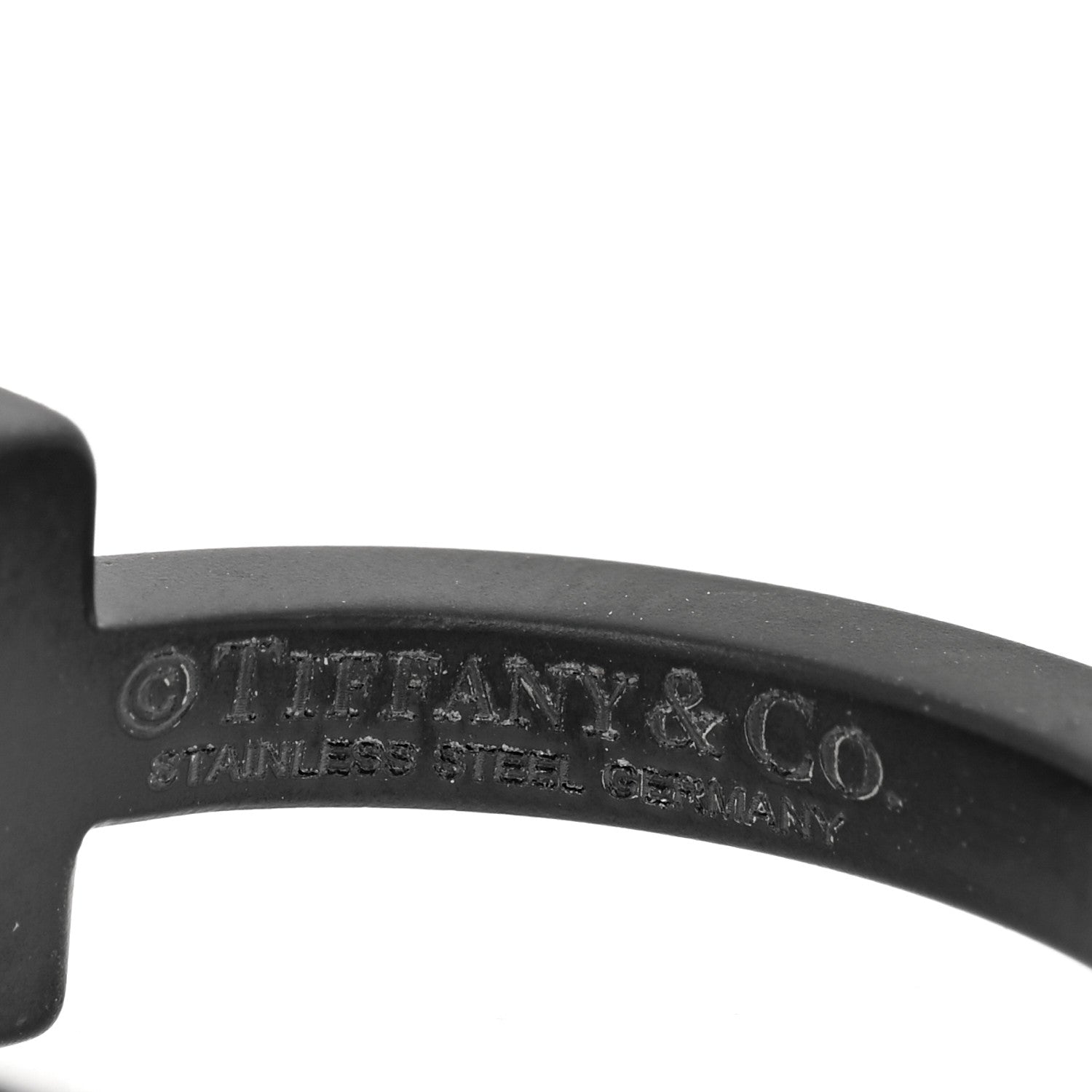 Tiffany Black-Coated Stainless Steel T Square Ring 52 6 4 of 4