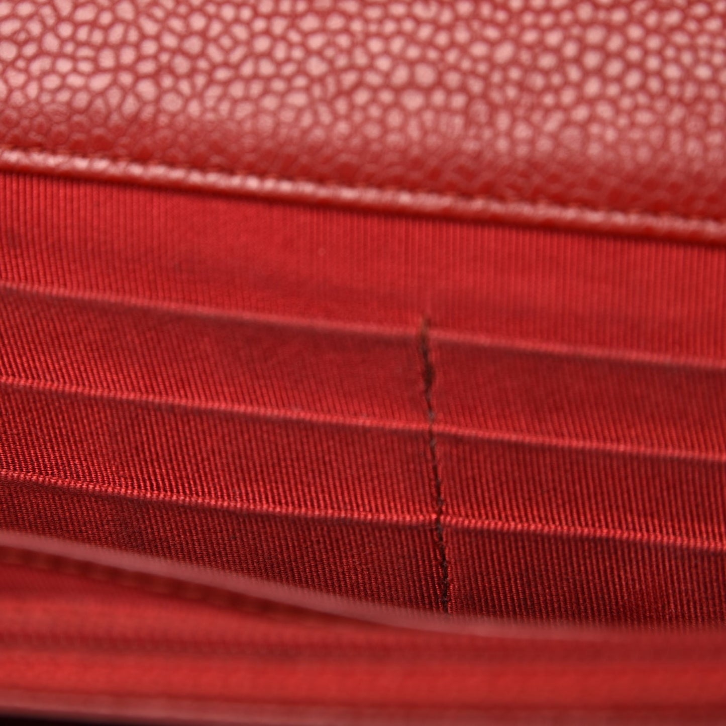 Caviar Quilted Wallet On Chain WOC Red