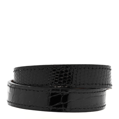 Hermes Shiny Alligator Lizard Kelly Double Tour Bracelet T2 Black 3 of 8