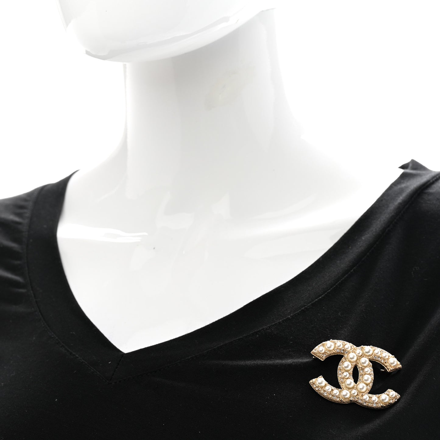Pearl CC Brooch Gold