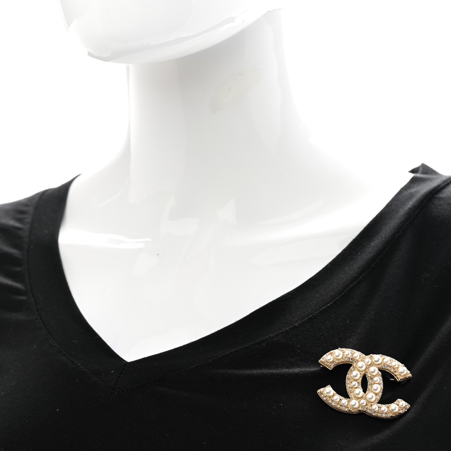 Chanel Pearl CC Brooch Gold 2 of 5