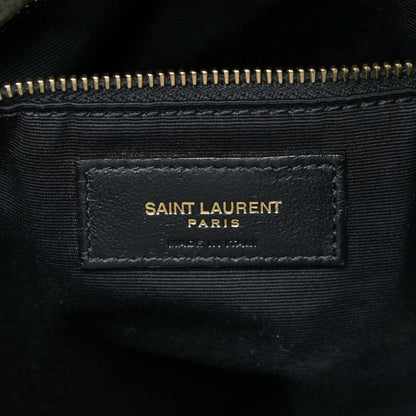 Saint Laurent Denim Quilted Medium Loulou Puffer Monogram Chain Satchel Blue Cinnamon 8 of 18