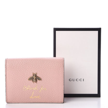 Gucci Cellarius Calfskin Blind for Love Animalier Card Case Perfect Pink 10 of 10