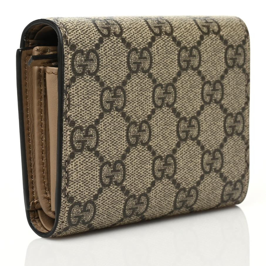 Gucci GG Supreme Monogram Dionysus Card Case Wallet Beige Taupe 3 of 8
