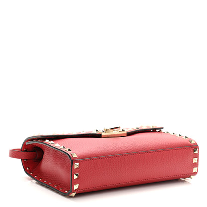 Valentino Garavani Pebbled Calfskin Medium Rockstud Flip Lock Crossbody Bag Red 4 of 10