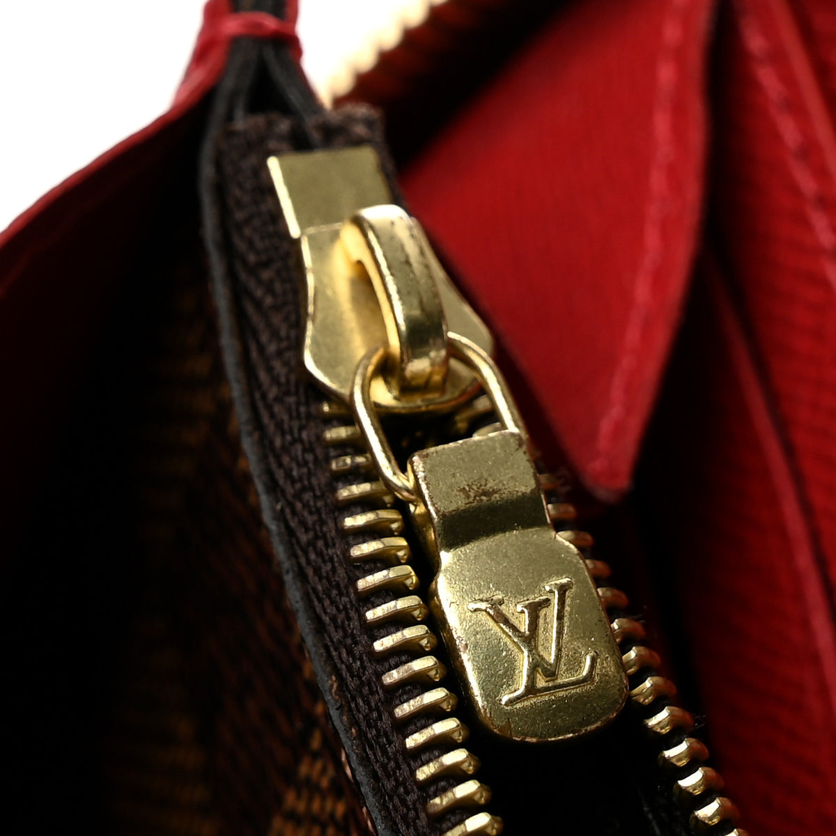 Louis Vuitton Damier Ebene Clemence Wallet Cherry 8 of 9