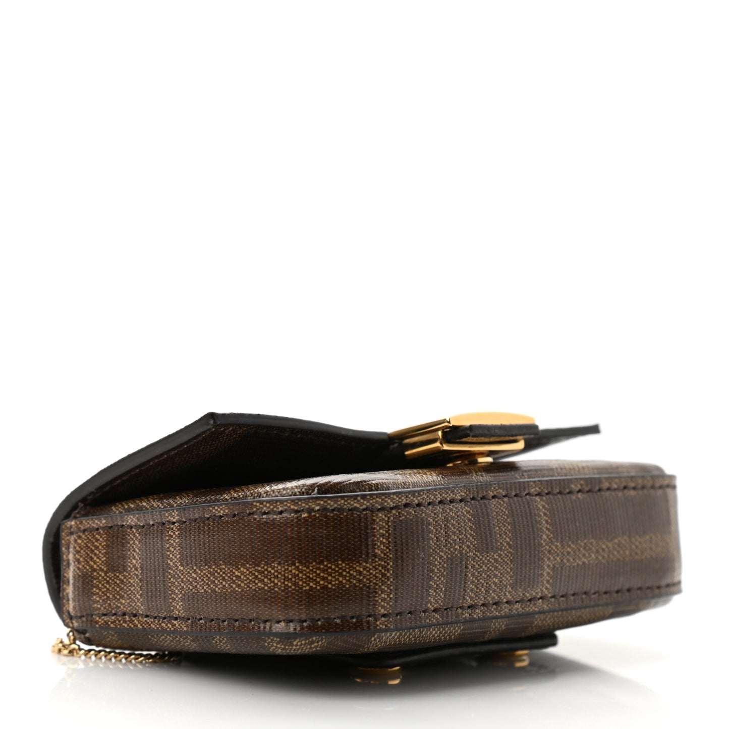 Glazed Fabric FF 1974 Nano Baguette Belt Charm Mogano Panna