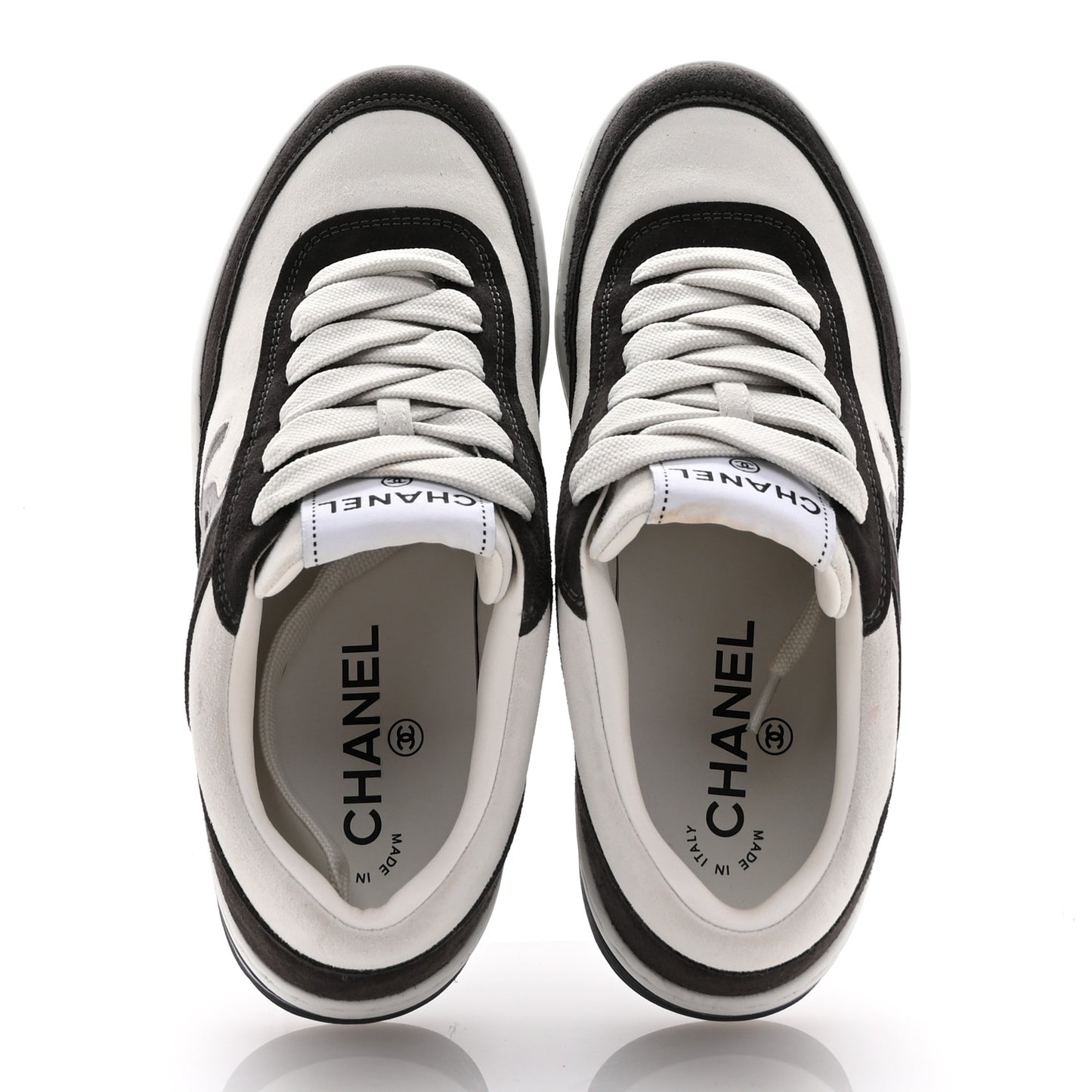 Suede Kidskin Womens CC Sneakers 37.5 Black White