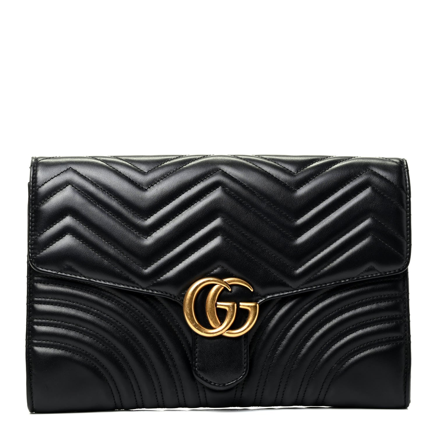 Gucci Calfskin Matelasse GG Marmont Clutch Black 1 of 4