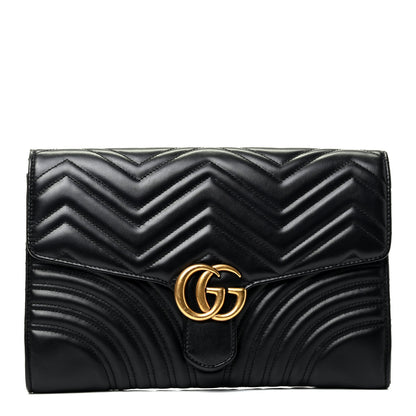 Gucci Calfskin Matelasse GG Marmont Clutch Black 1 of 4