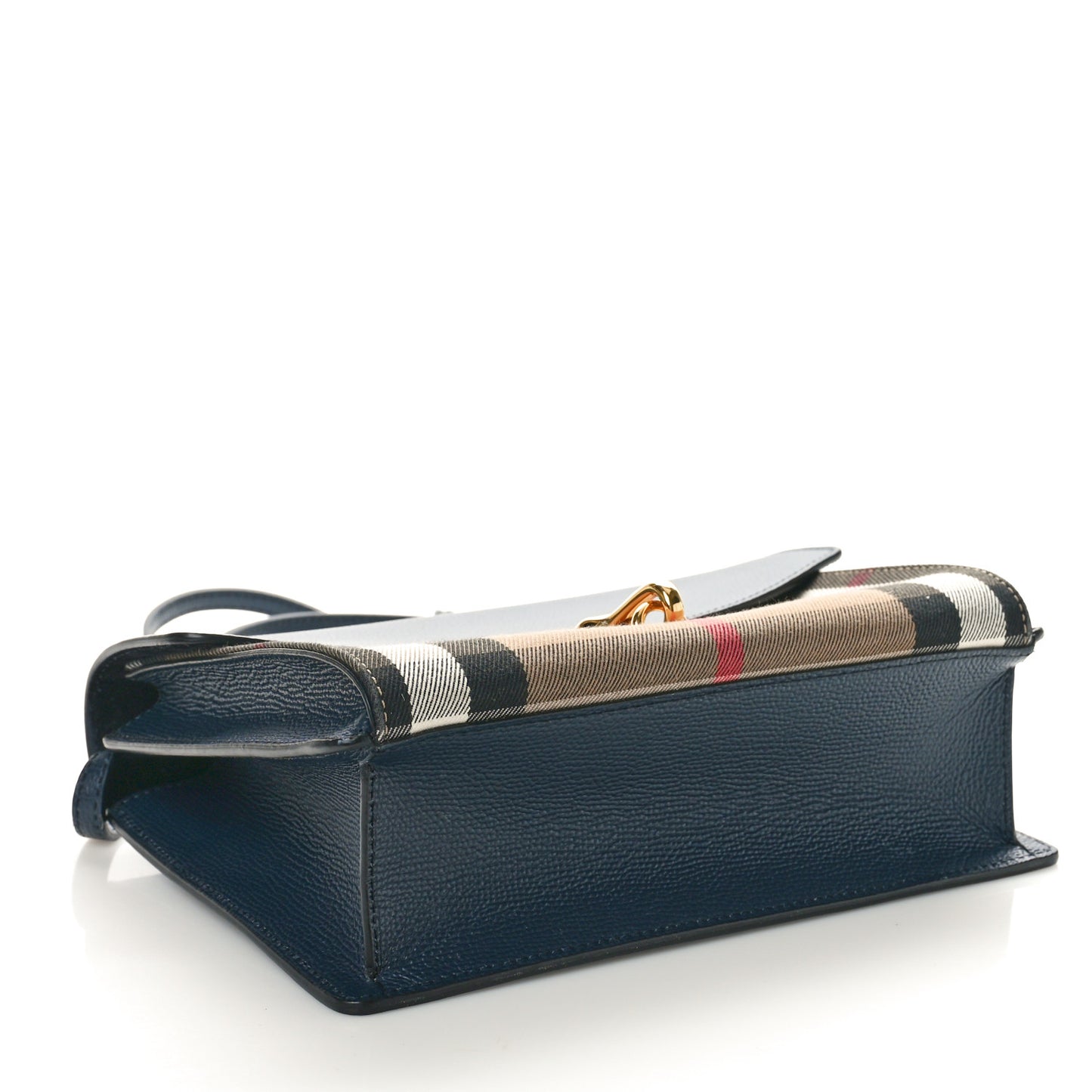 Derby Calfskin House Check Small Macken Crossbody Bag Ink Blue